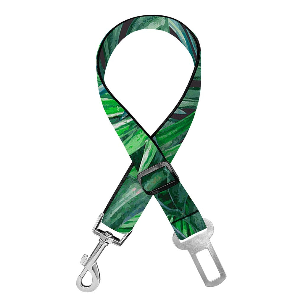 Watercolor Tropical Leaves Pattern Print Dog Seat Belt
