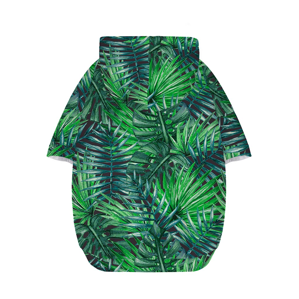 Watercolor Tropical Leaves Pattern Print Dog Zip Up Hoodie