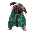 Watercolor Tropical Leaves Pattern Print Dog Zip Up Jacket