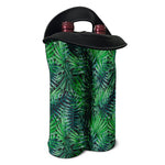 Watercolor Tropical Leaves Pattern Print Double Neoprene Wine Tote
