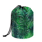 Watercolor Tropical Leaves Pattern Print Drawstring Makeup Bag