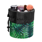 Watercolor Tropical Leaves Pattern Print Drawstring Makeup Bag