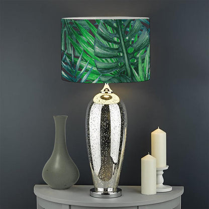 Watercolor Tropical Leaves Pattern Print Drum Lamp Shade