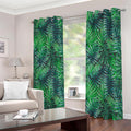 Watercolor Tropical Leaves Pattern Print Extra Wide Grommet Curtains