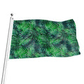 Watercolor Tropical Leaves Pattern Print Flag