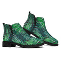 Watercolor Tropical Leaves Pattern Print Flat Ankle Boots