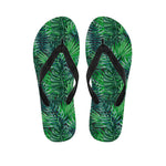 Watercolor Tropical Leaves Pattern Print Flip Flops