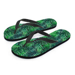 Watercolor Tropical Leaves Pattern Print Flip Flops