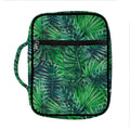 Watercolor Tropical Leaves Pattern Print Front Pocket Bible Bag