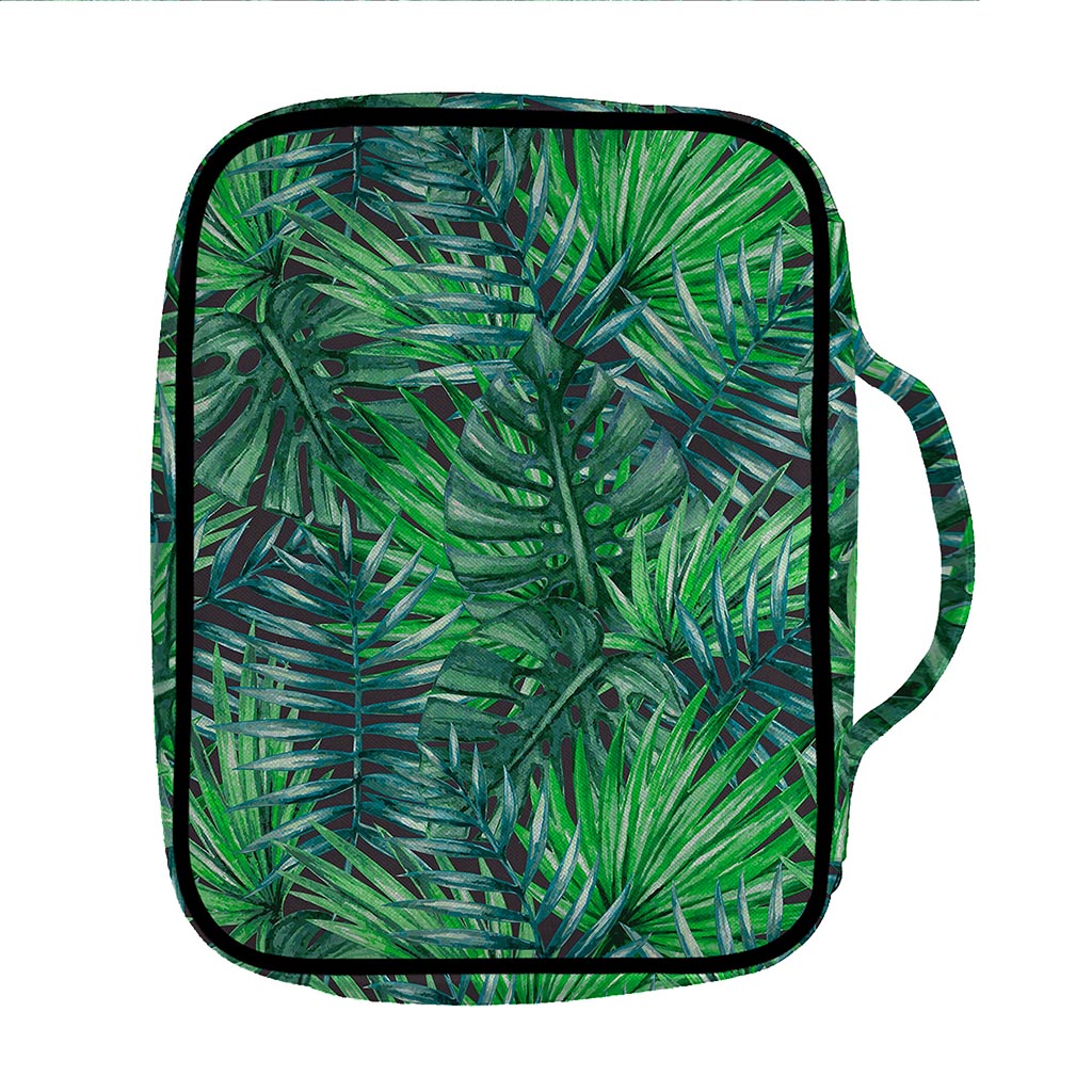Watercolor Tropical Leaves Pattern Print Front Pocket Bible Bag