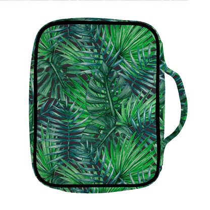 Watercolor Tropical Leaves Pattern Print Front Pocket Bible Bag