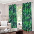 Watercolor Tropical Leaves Pattern Print Grommet Curtains