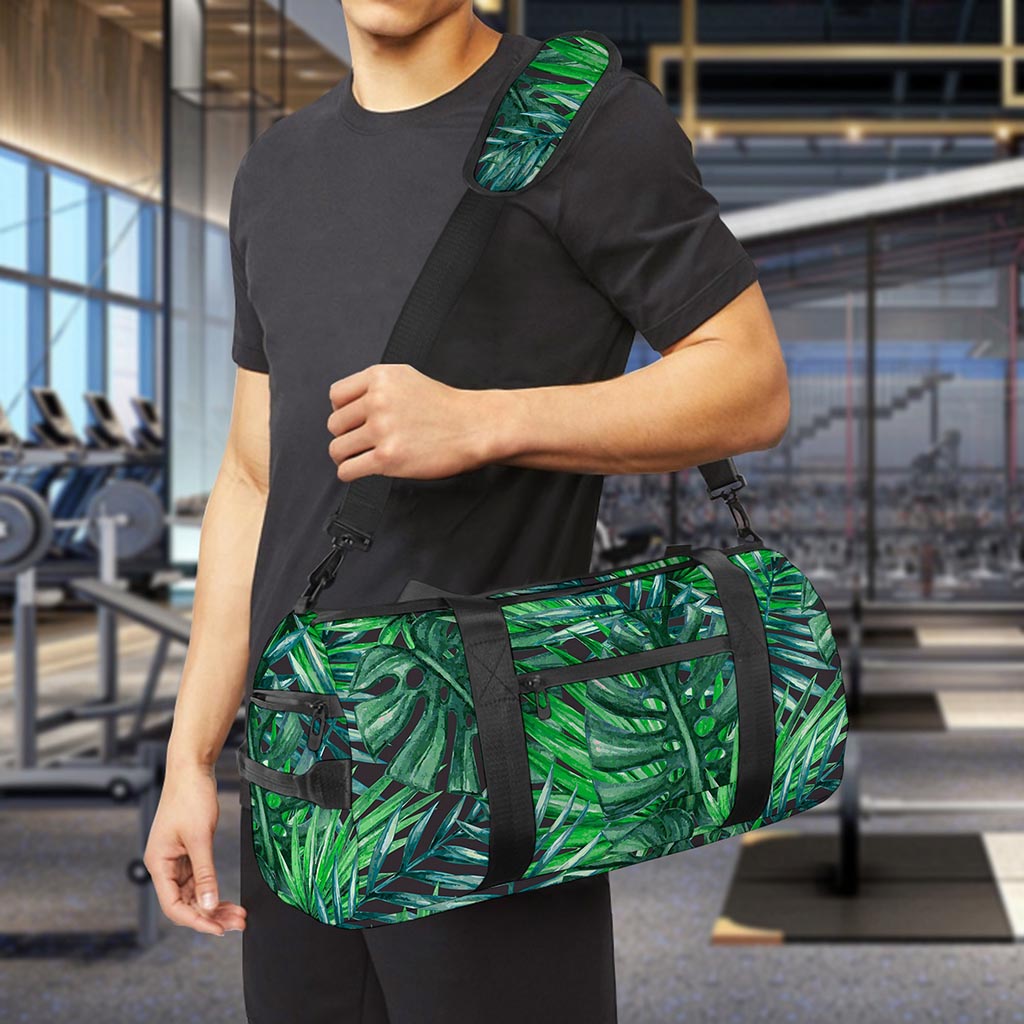 Watercolor Tropical Leaves Pattern Print Gym Bag