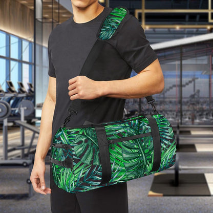 Watercolor Tropical Leaves Pattern Print Gym Bag