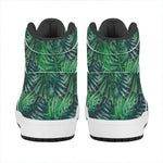 Watercolor Tropical Leaves Pattern Print High Top Leather Sneakers