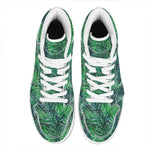 Watercolor Tropical Leaves Pattern Print High Top Leather Sneakers