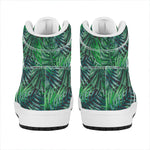 Watercolor Tropical Leaves Pattern Print High Top Leather Sneakers