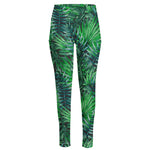 Watercolor Tropical Leaves Pattern Print High-Waisted Pocket Leggings