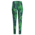 Watercolor Tropical Leaves Pattern Print High-Waisted Pocket Leggings