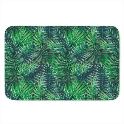 Watercolor Tropical Leaves Pattern Print Indoor Door Mat