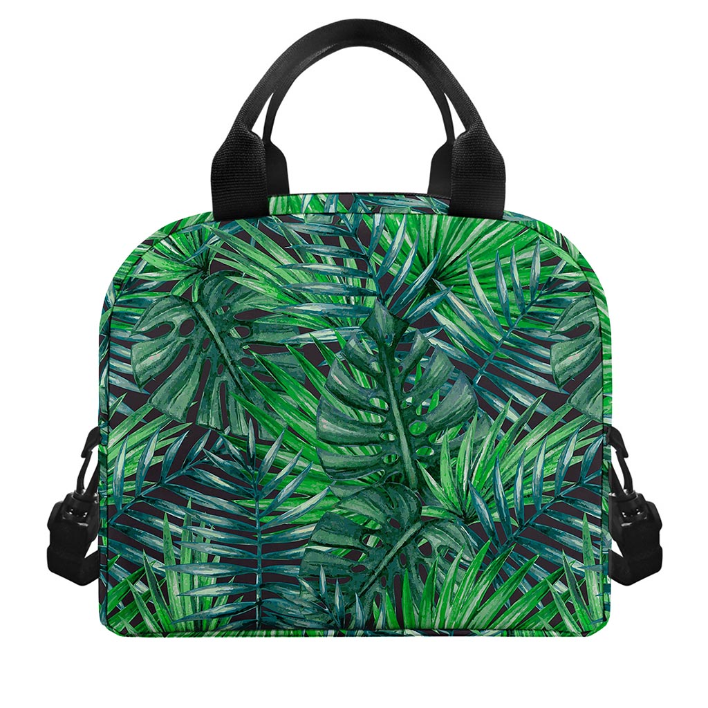 Watercolor Tropical Leaves Pattern Print Insulated Lunch Bag