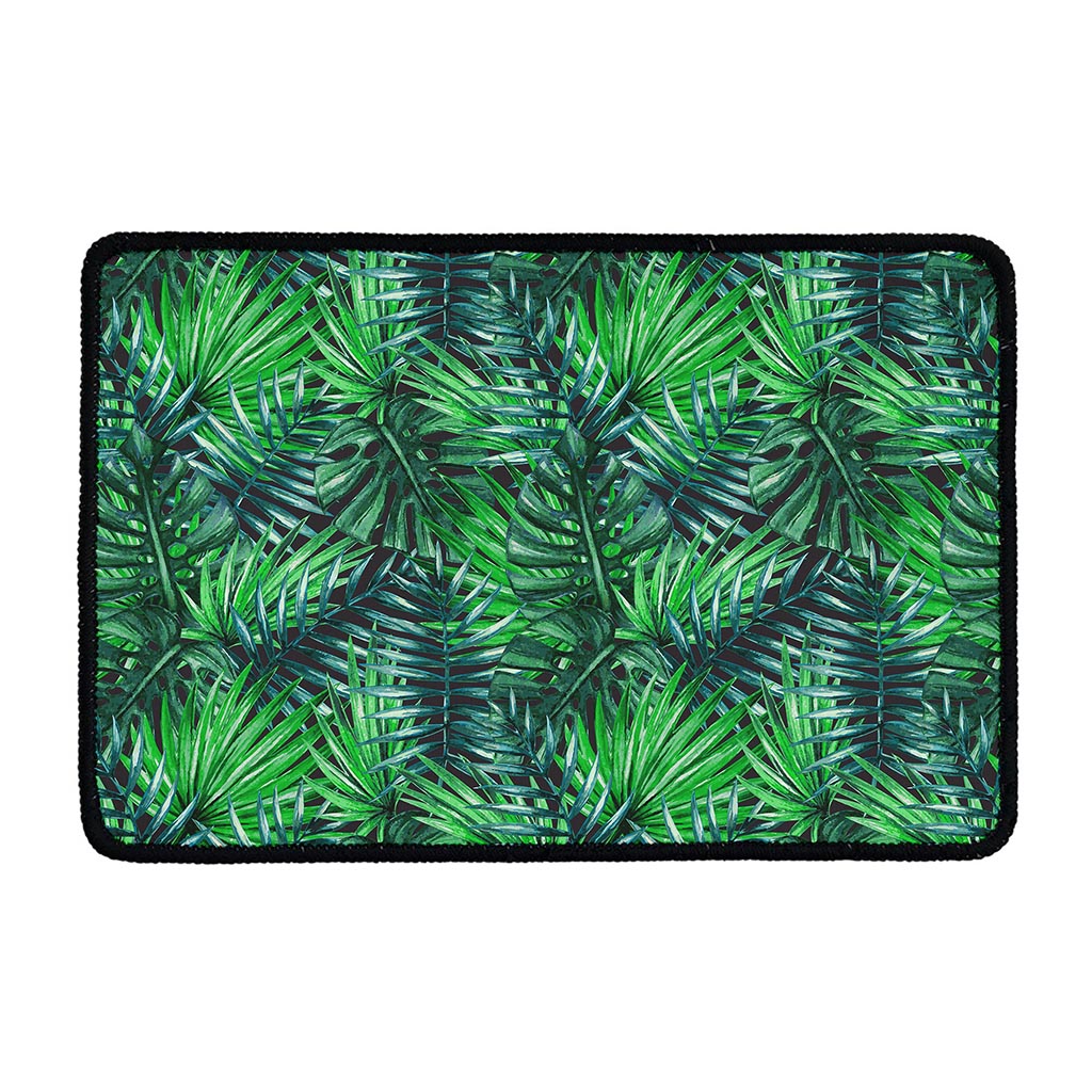 Watercolor Tropical Leaves Pattern Print Kitchen Mat