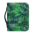 Watercolor Tropical Leaves Pattern Print Leather Bible Cover