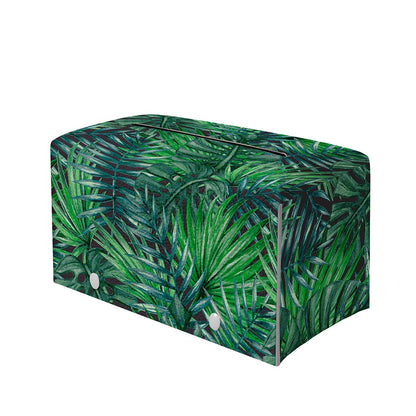 Watercolor Tropical Leaves Pattern Print Leather Tissue Box Cover