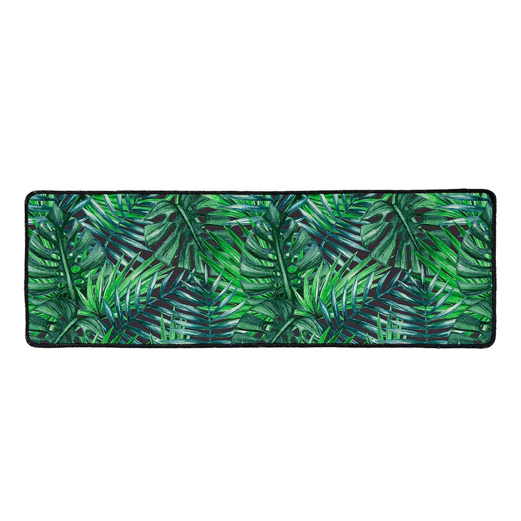 Watercolor Tropical Leaves Pattern Print Long Kitchen Mat