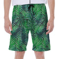 Watercolor Tropical Leaves Pattern Print Men's Beach Shorts