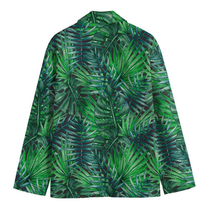 Watercolor Tropical Leaves Pattern Print Men's Blazer