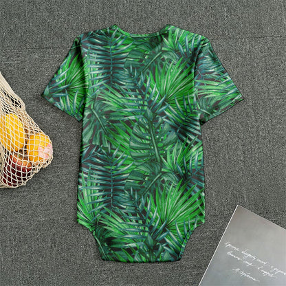 Watercolor Tropical Leaves Pattern Print Men's Bodysuit