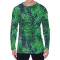 Watercolor Tropical Leaves Pattern Print Men's Long Sleeve T-Shirt