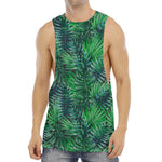 Watercolor Tropical Leaves Pattern Print Men's Muscle Tank Top