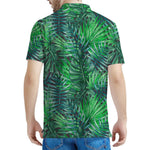 Watercolor Tropical Leaves Pattern Print Men's Polo Shirt