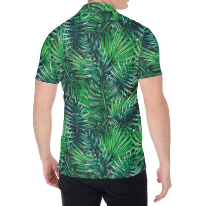 Watercolor Tropical Leaves Pattern Print Men's Shirt