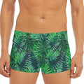 Watercolor Tropical Leaves Pattern Print Men's Short Boxer Briefs