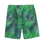 Watercolor Tropical Leaves Pattern Print Men's Sports Shorts