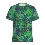 Watercolor Tropical Leaves Pattern Print Men's Sports T-Shirt
