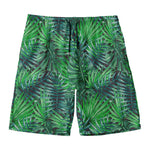 Watercolor Tropical Leaves Pattern Print Men's Swim Trunks