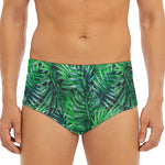 Watercolor Tropical Leaves Pattern Print Men's Triangle Swim Briefs