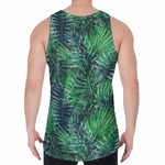 Watercolor Tropical Leaves Pattern Print Men's Velvet Tank Top