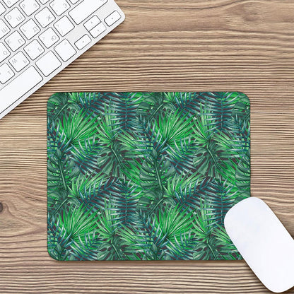 Watercolor Tropical Leaves Pattern Print Mouse Pad