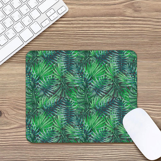 Watercolor Tropical Leaves Pattern Print Mouse Pad