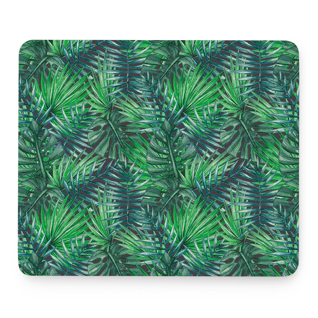 Watercolor Tropical Leaves Pattern Print Mouse Pad