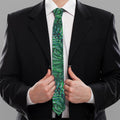 Watercolor Tropical Leaves Pattern Print Necktie