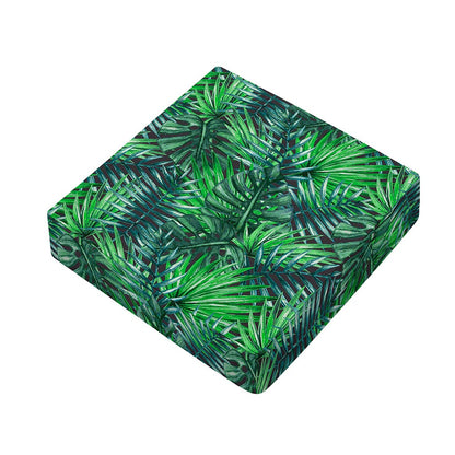 Watercolor Tropical Leaves Pattern Print Outdoor Seat Cushion Cover