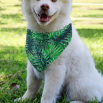 Watercolor Tropical Leaves Pattern Print Over The Collar Dog Bandana
