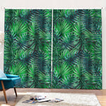Watercolor Tropical Leaves Pattern Print Pencil Pleat Curtains