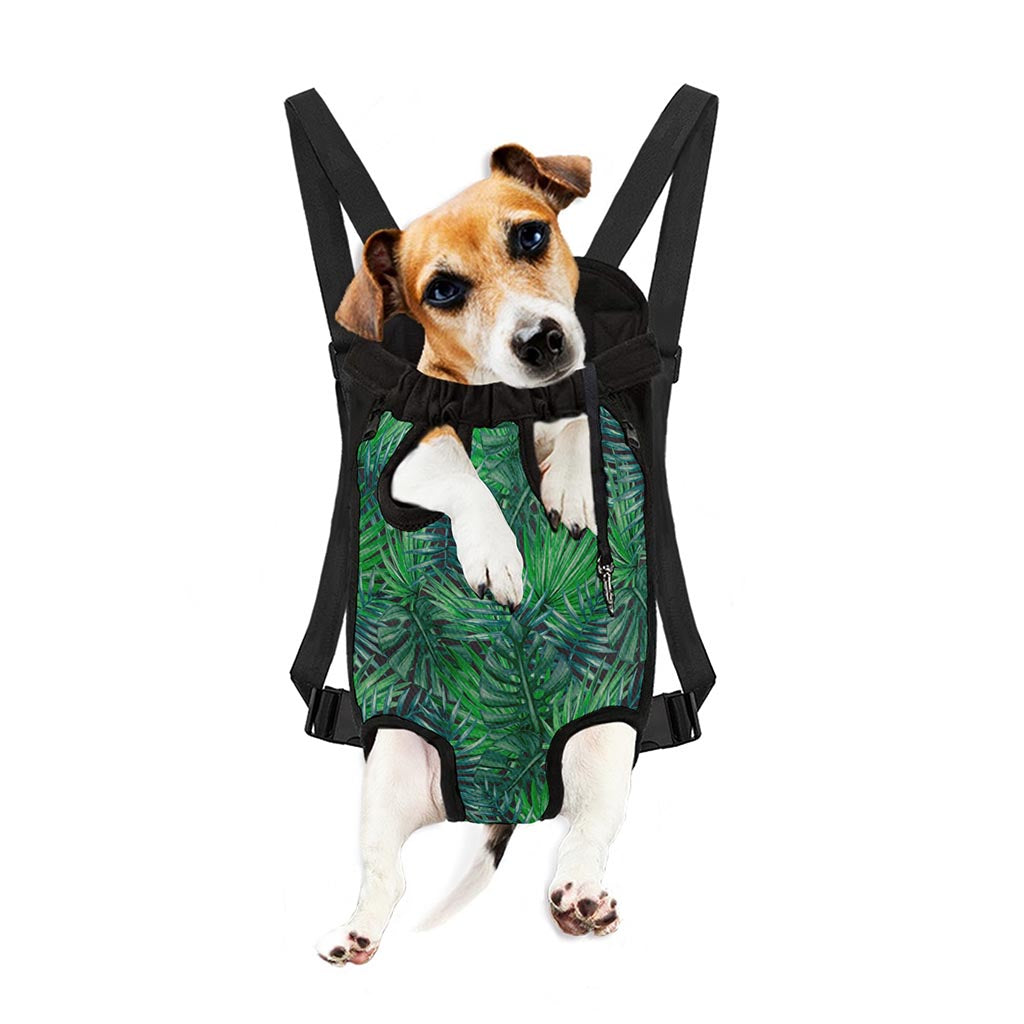 Watercolor Tropical Leaves Pattern Print Pet Carrier Backpack